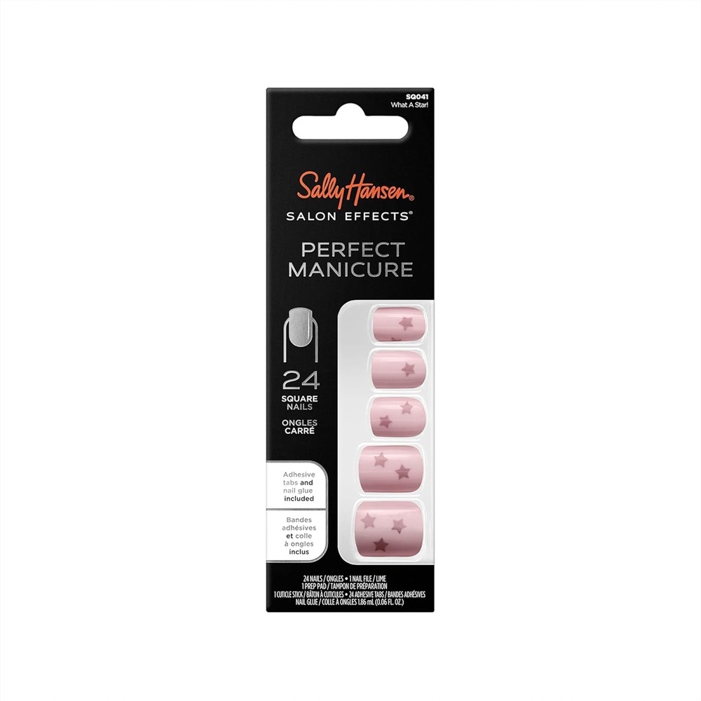SQ041 Sally Hansen Salon Effects Pink What a Star Press-On Nails Set